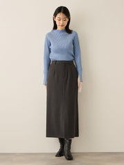 ウールライクストレッチIラインスカート≪手洗い可能≫