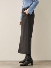 ウールライクストレッチIラインスカート≪手洗い可能≫