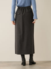 ウールライクストレッチIラインスカート≪手洗い可能≫