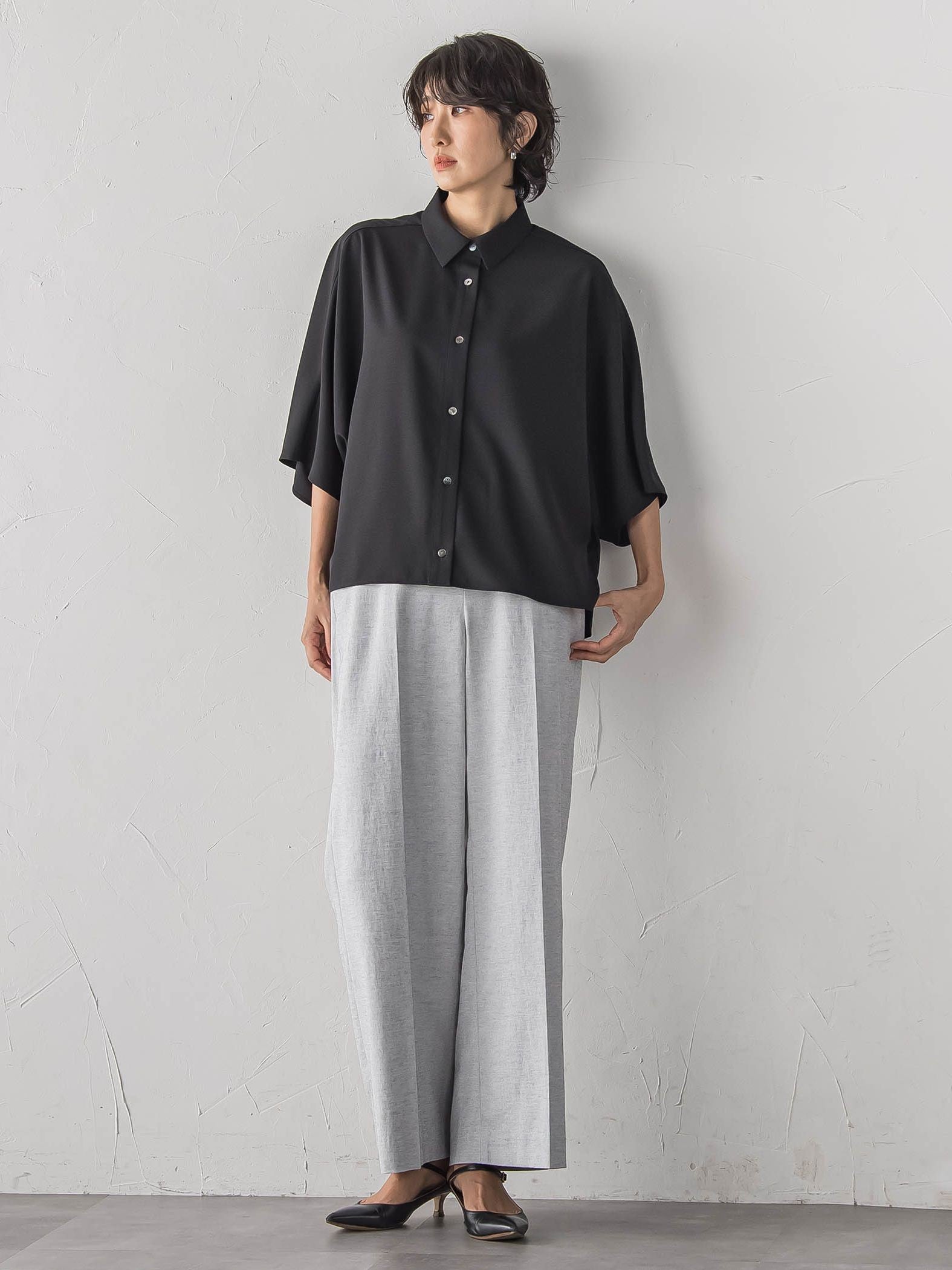 【極・名品パンツ】シェルタリングワイドパンツ