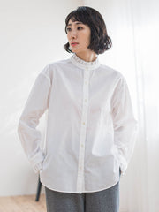 ネックフリルブラウス