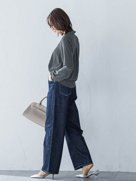 【WEB限定】ヴィーナスデシンプリントブラウス≪洗濯機で洗える≫