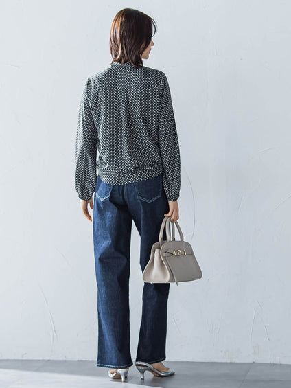 【WEB限定】ヴィーナスデシンプリントブラウス≪洗濯機で洗える≫
