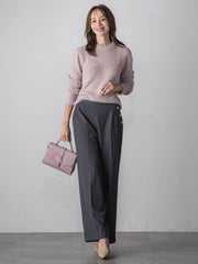 キラキラボタンワイドパンツ≪手洗い可能≫