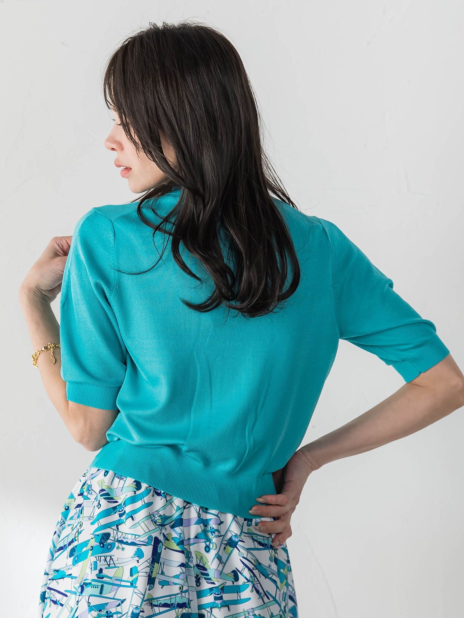 【WEB限定カラーあり】LUCINDAポロニット