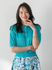【WEB限定カラーあり】LUCINDAポロニット
