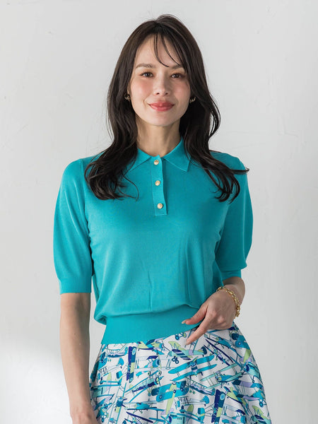 【WEB限定カラーあり】LUCINDAポロニット