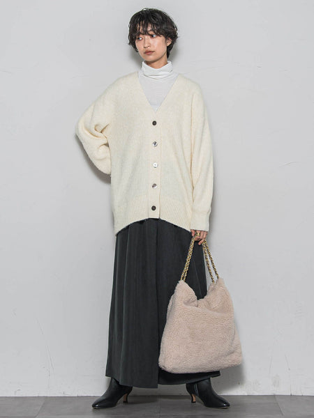 【新色追加】フラッフィーVネックニットカーディガン≪手洗い可能≫