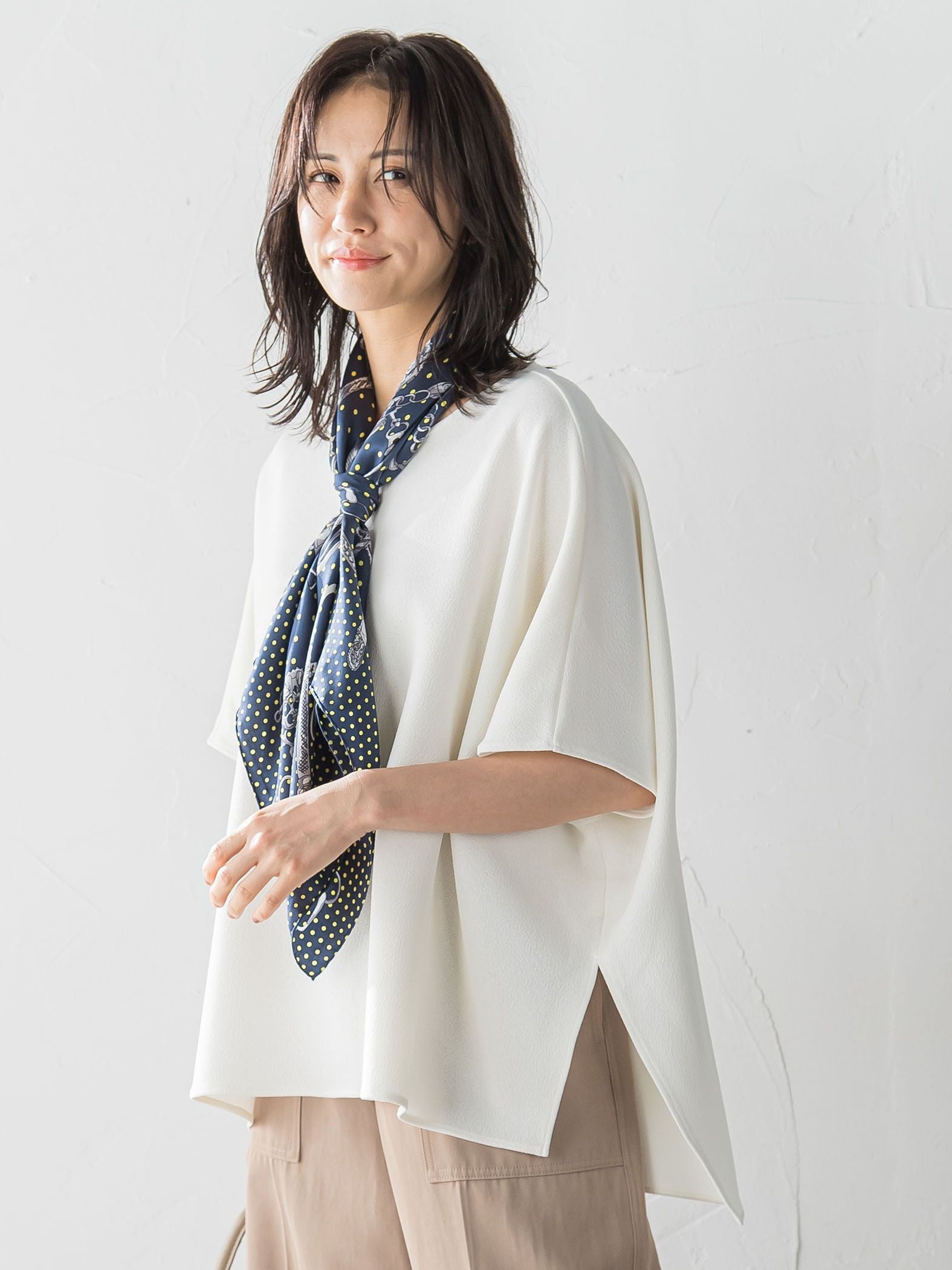 つぶつぶジョーゼットカットソー≪洗濯機で洗える≫