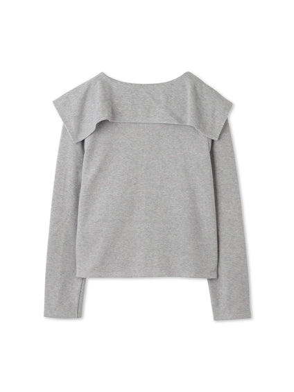 Wフェイス天竺ビッグカラートップス≪手洗い可能≫