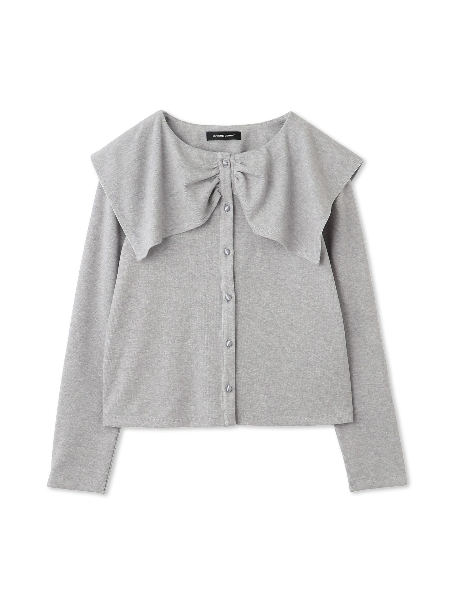 Wフェイス天竺ビッグカラートップス≪手洗い可能≫