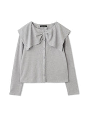 Wフェイス天竺ビッグカラートップス≪手洗い可能≫