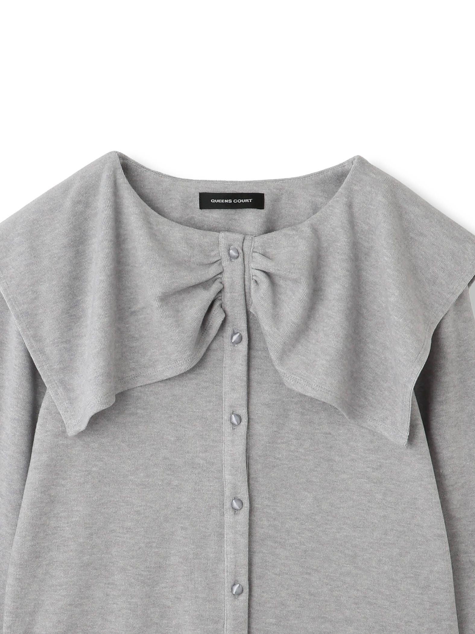 Wフェイス天竺ビッグカラートップス≪手洗い可能≫