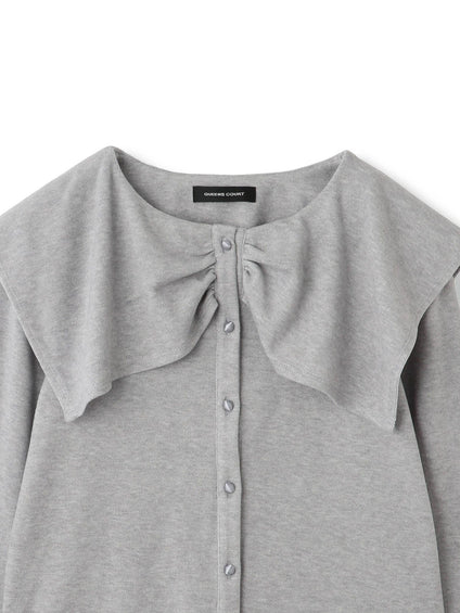 Wフェイス天竺ビッグカラートップス≪手洗い可能≫