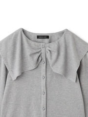 Wフェイス天竺ビッグカラートップス≪手洗い可能≫