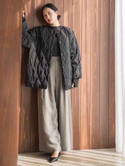 袖ボタンランダムリブニット≪手洗い可能≫