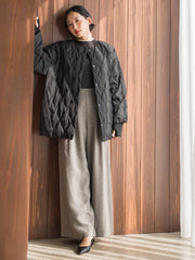 袖ボタンランダムリブニット≪手洗い可能≫