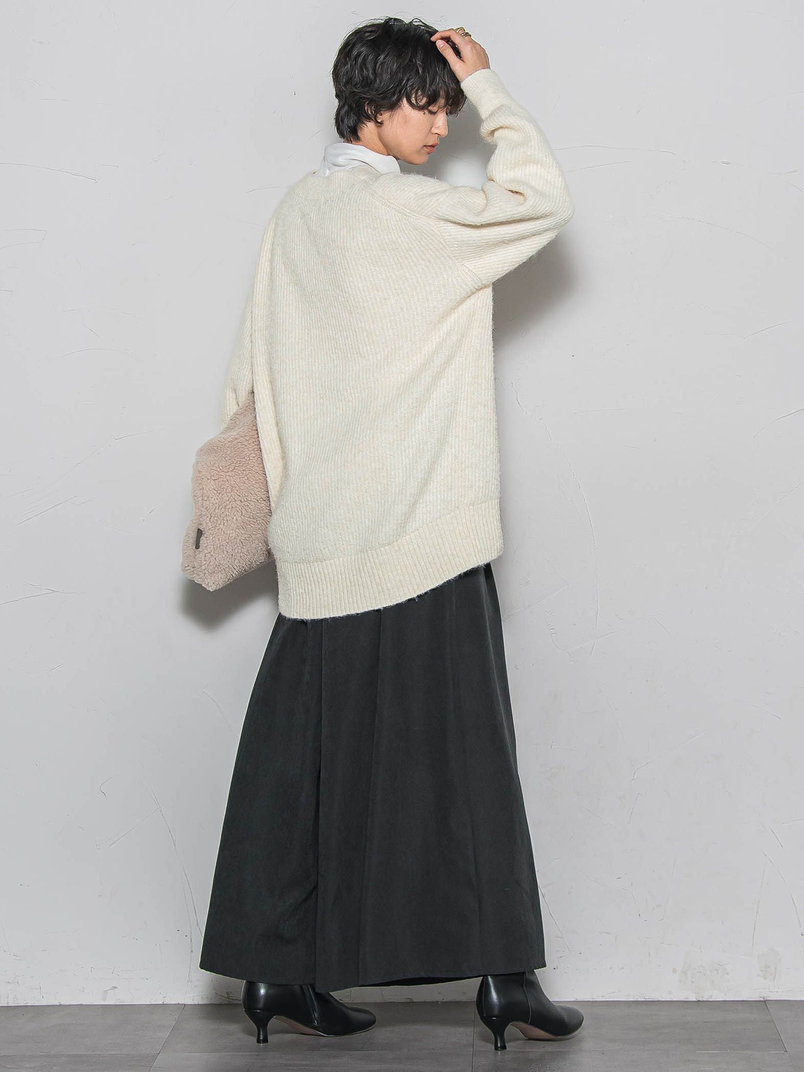 【新色追加】フラッフィーVネックニットカーディガン≪手洗い可能≫