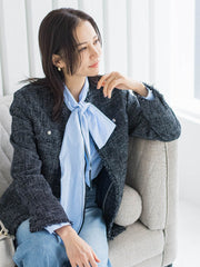 【WEB限定 13号】ストレッチツイードミドルジャケット