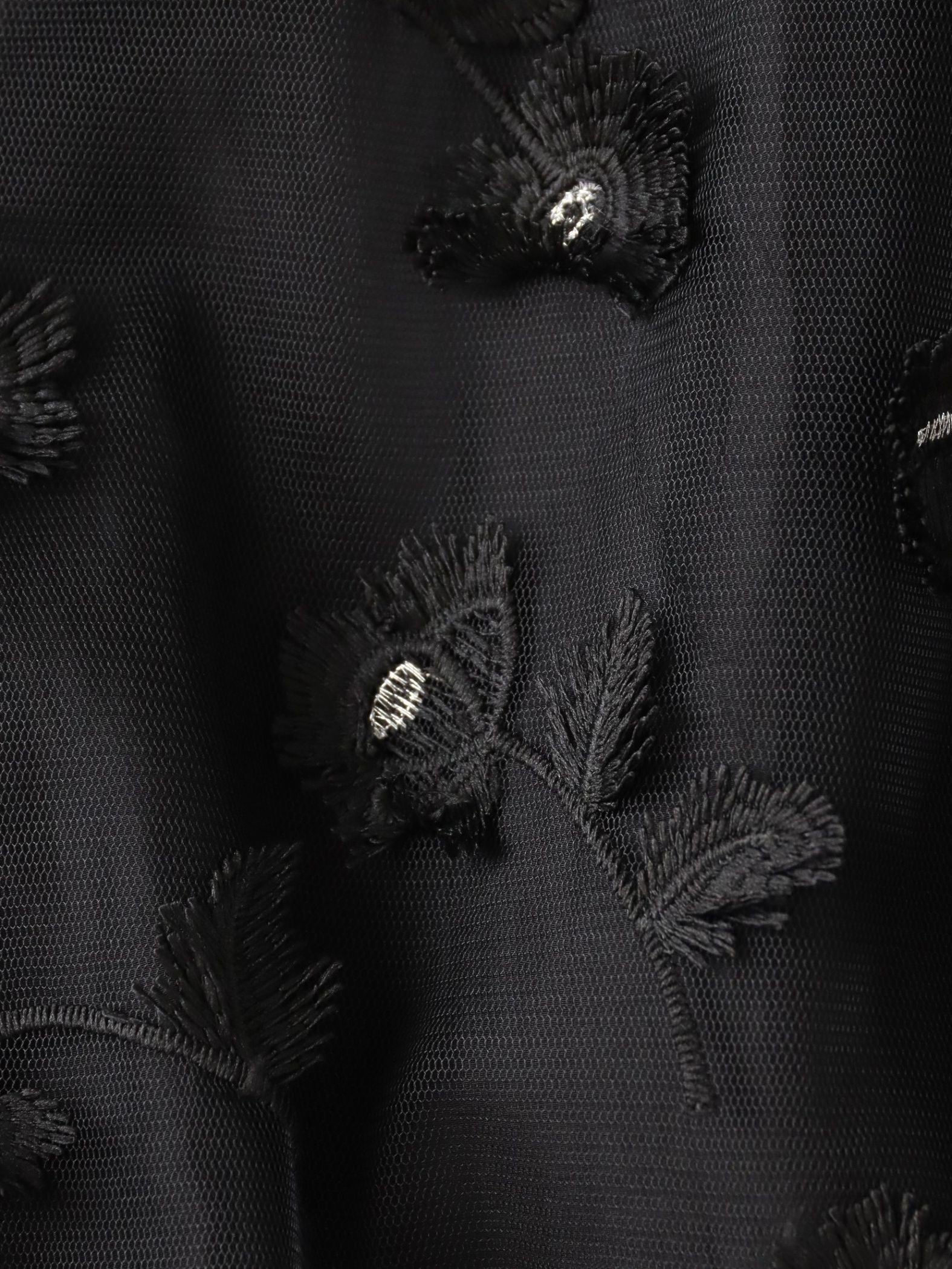 フラワー刺繍チュールジャケット