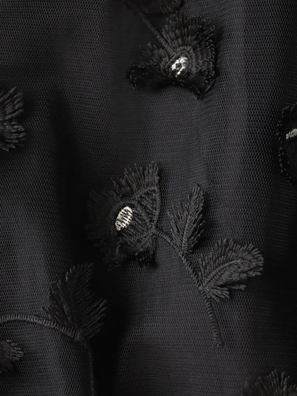 フラワー刺繍チュールジャケット