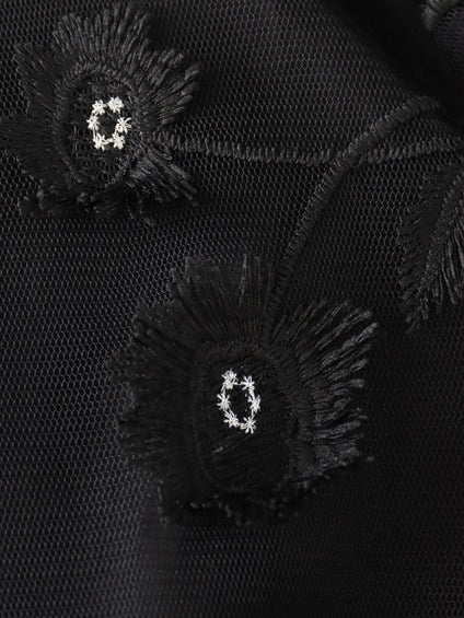 フラワー刺繍チュールジャケット