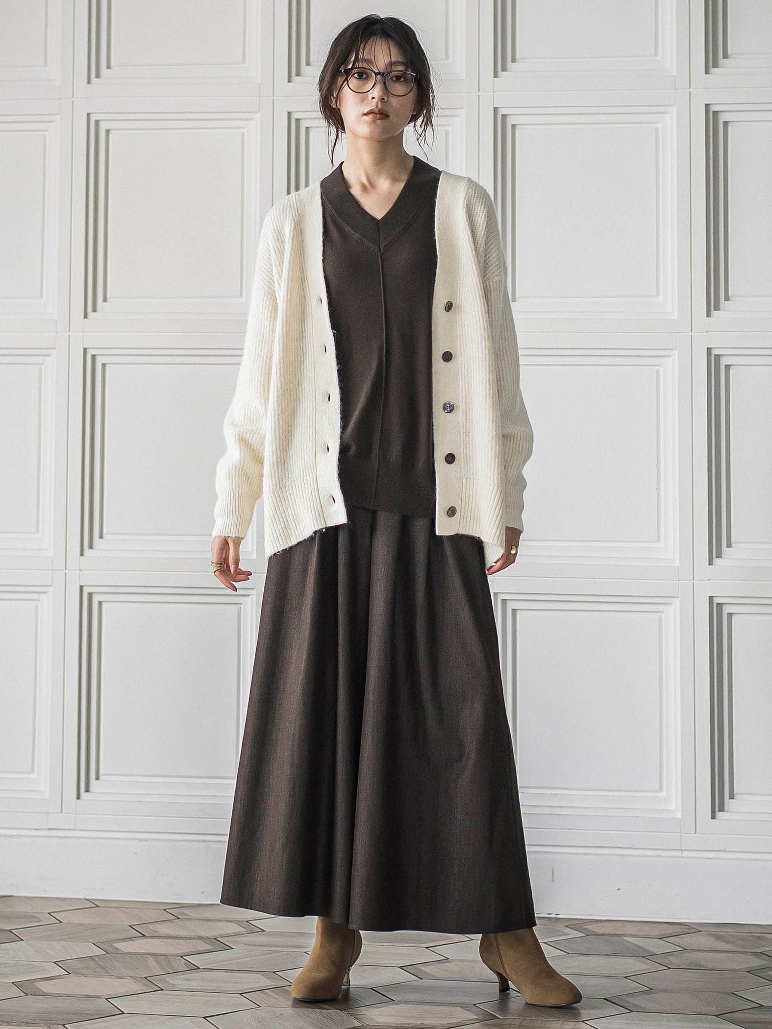 シルクカシミヤVネックコクーンニットプルオーバー≪手洗い可能≫