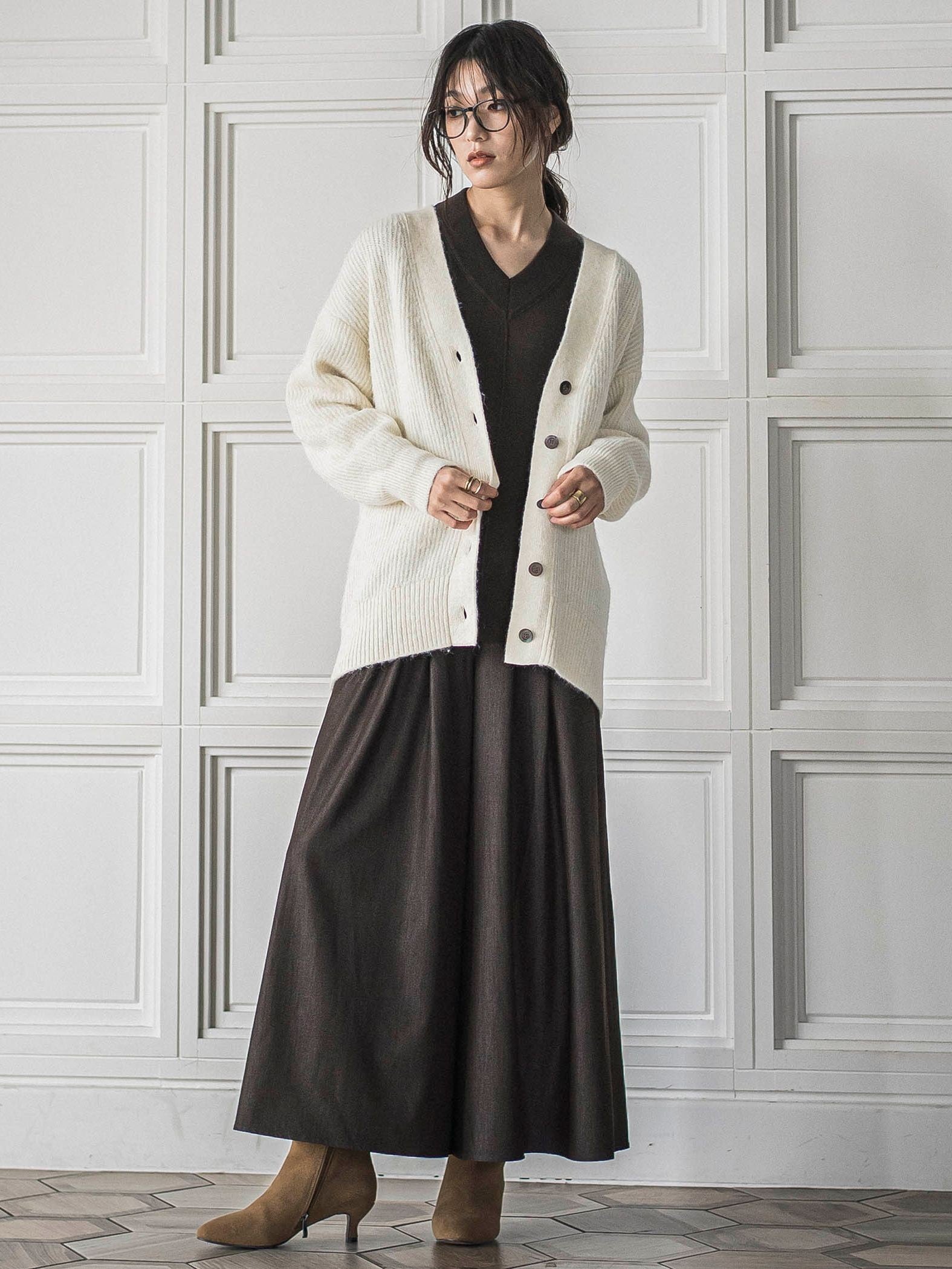 シルクカシミヤVネックコクーンニットプルオーバー≪手洗い可能≫