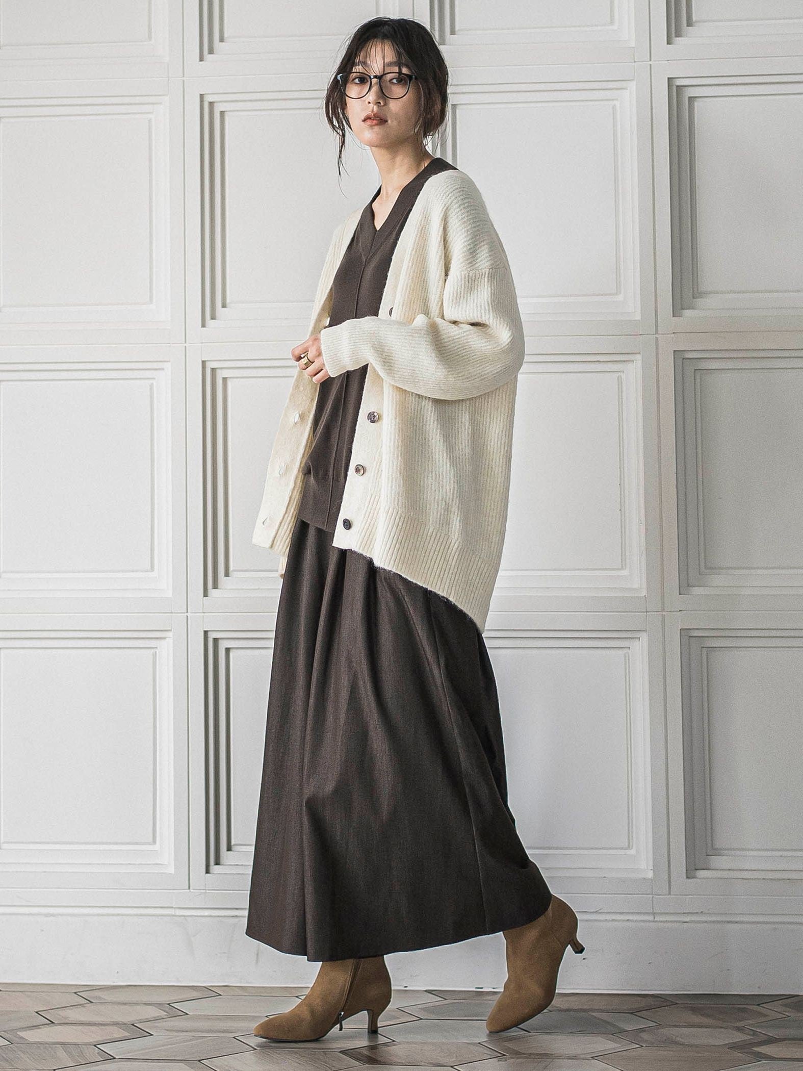 シルクカシミヤVネックコクーンニットプルオーバー≪手洗い可能≫