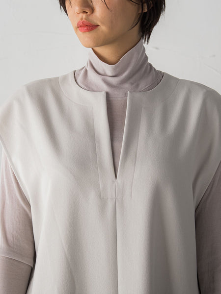 【WEB限定】【3サイズ展開】キーネックワンピース≪イージーケア/毛玉になりにくい≫