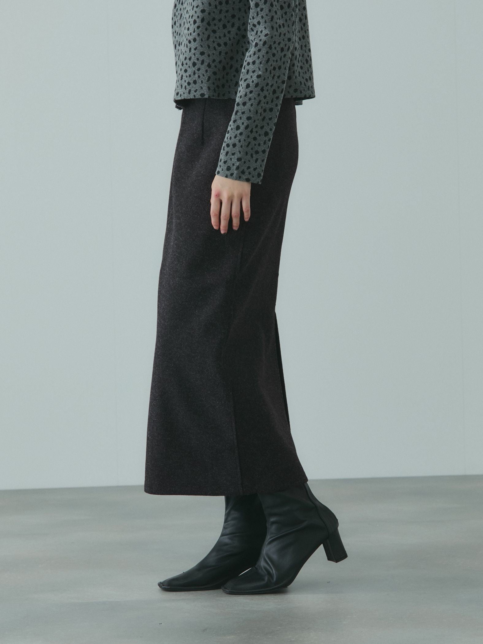 ソフトニットメルトンIラインスカート≪手洗い可能≫