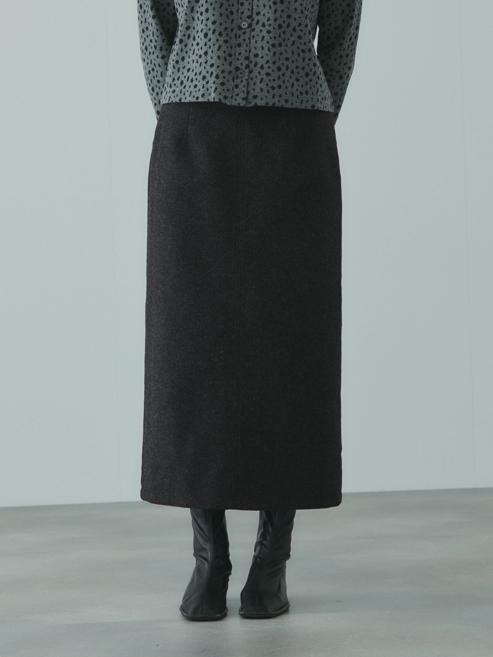 ソフトニットメルトンIラインスカート≪手洗い可能≫