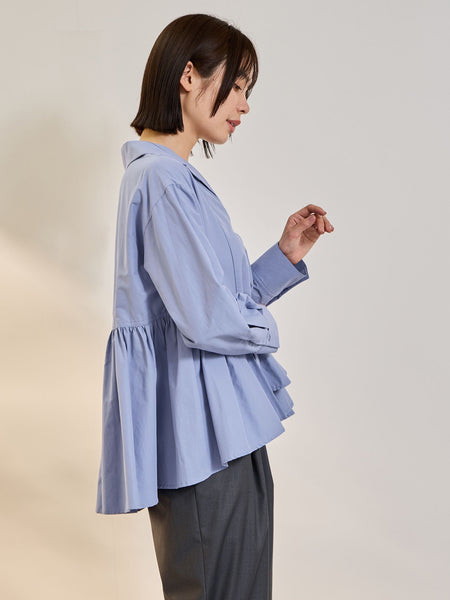 モイストブロードラッフルヘムブラウス
