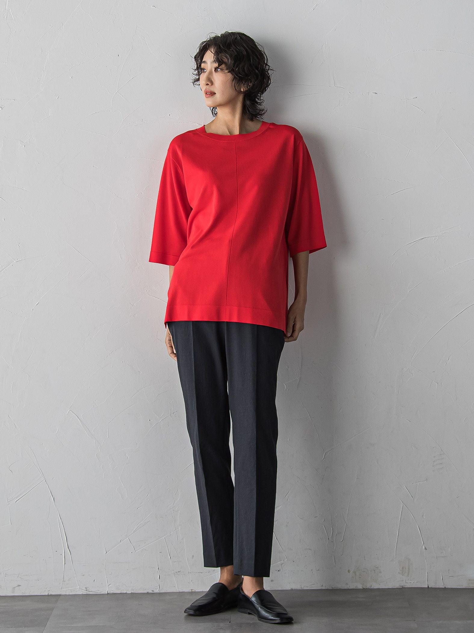 【WEB限定/+5cm丈長め】シェルタリングテーパードパンツ