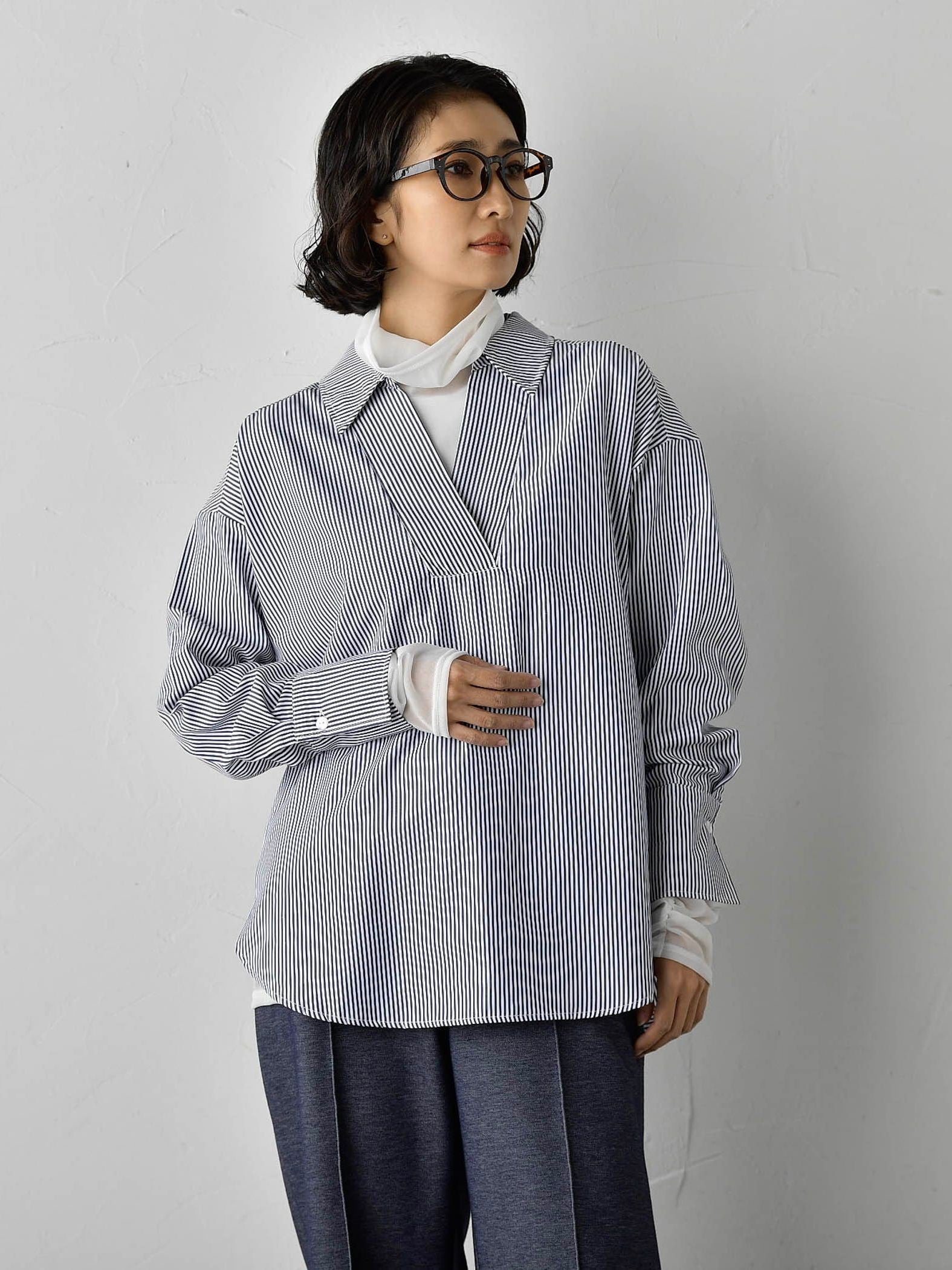 【大きいサイズ】シアー切り替えカットソー