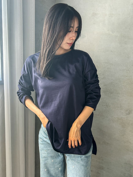 【WEB限定】汗じみ防止スムースロングTシャツ ≪洗える／接触冷感≫