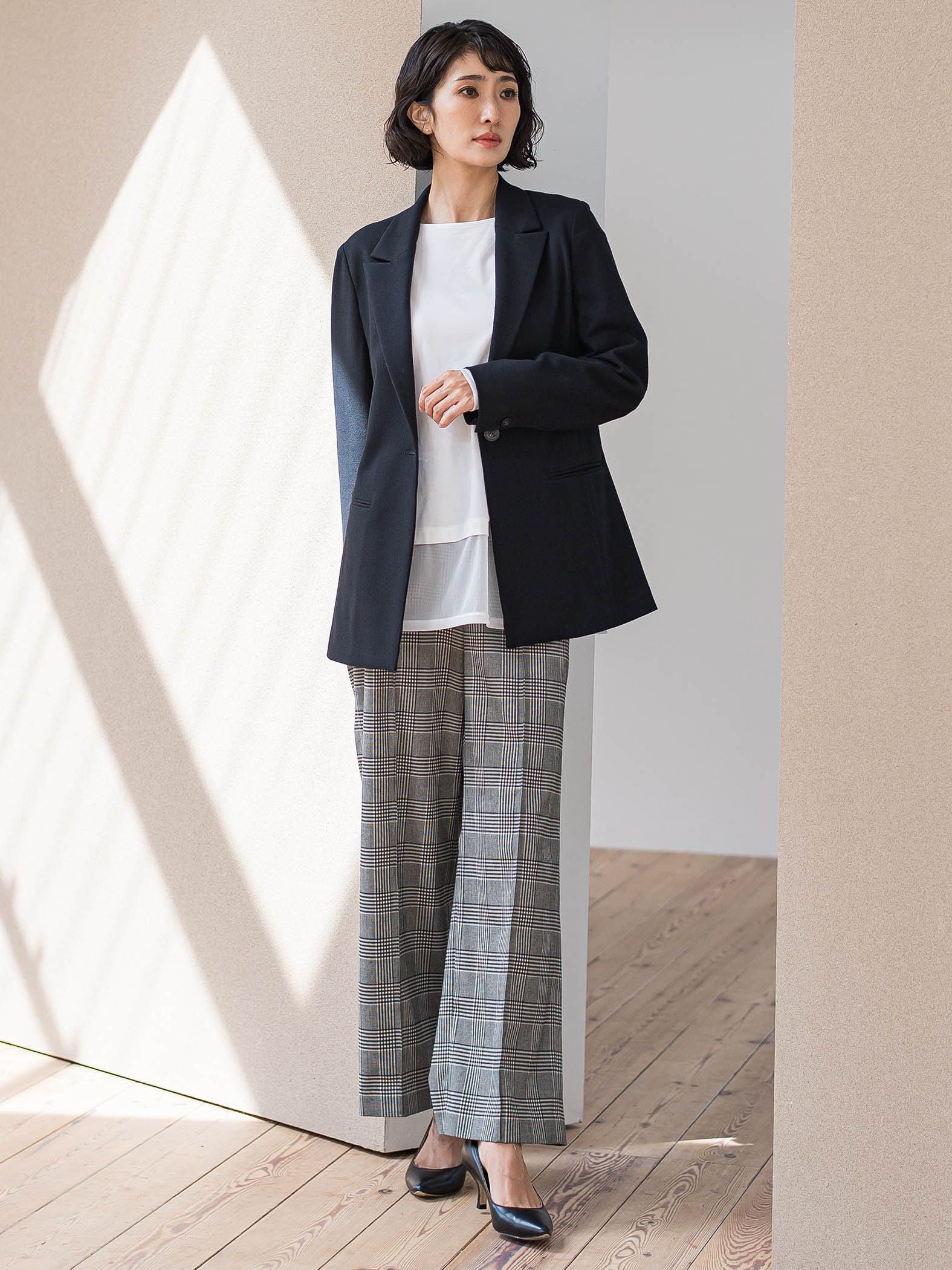 【WEB限定】”ウエストゴムで快適”ワイドパンツ≪洗濯機で洗える≫