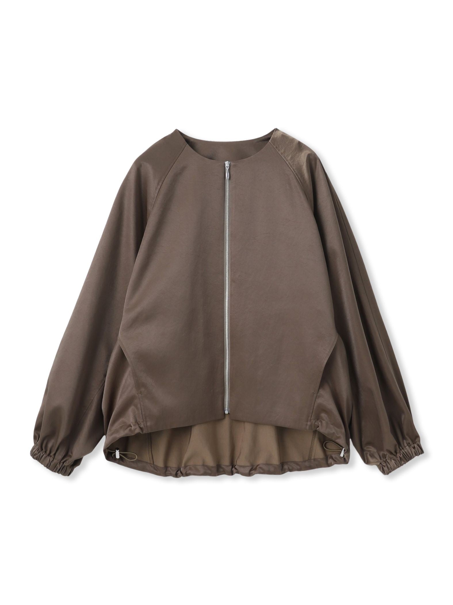 サテンジップブルゾン