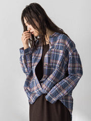 シュリンクチェック2WAYカシュクールシャツ