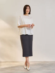 《予約》【連休。涼。軽やかに。】ボートネックT《汗じみ軽減 / 接触冷感》