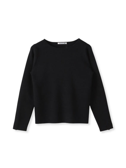 袖フリルパールリブニット