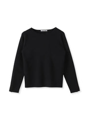 袖フリルパールリブニット