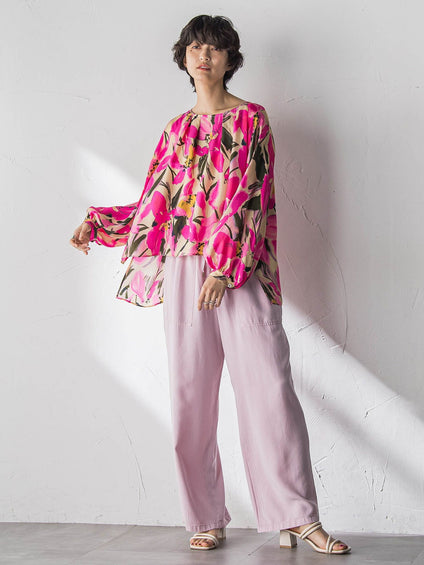 IPEKERフラワープリントフレアブラウス