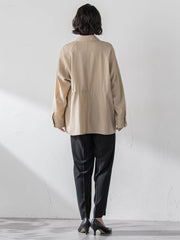 【大きいサイズ】シャンブレーショートトレンチ