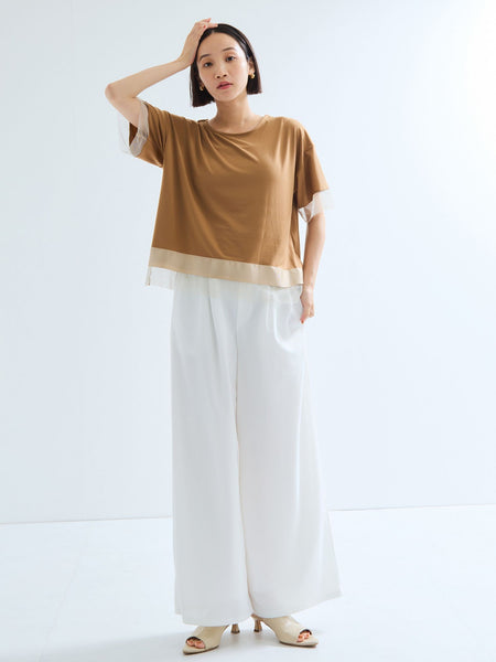 エステルカノコワイドパンツ≪セットアップ対応/洗濯機で洗える≫