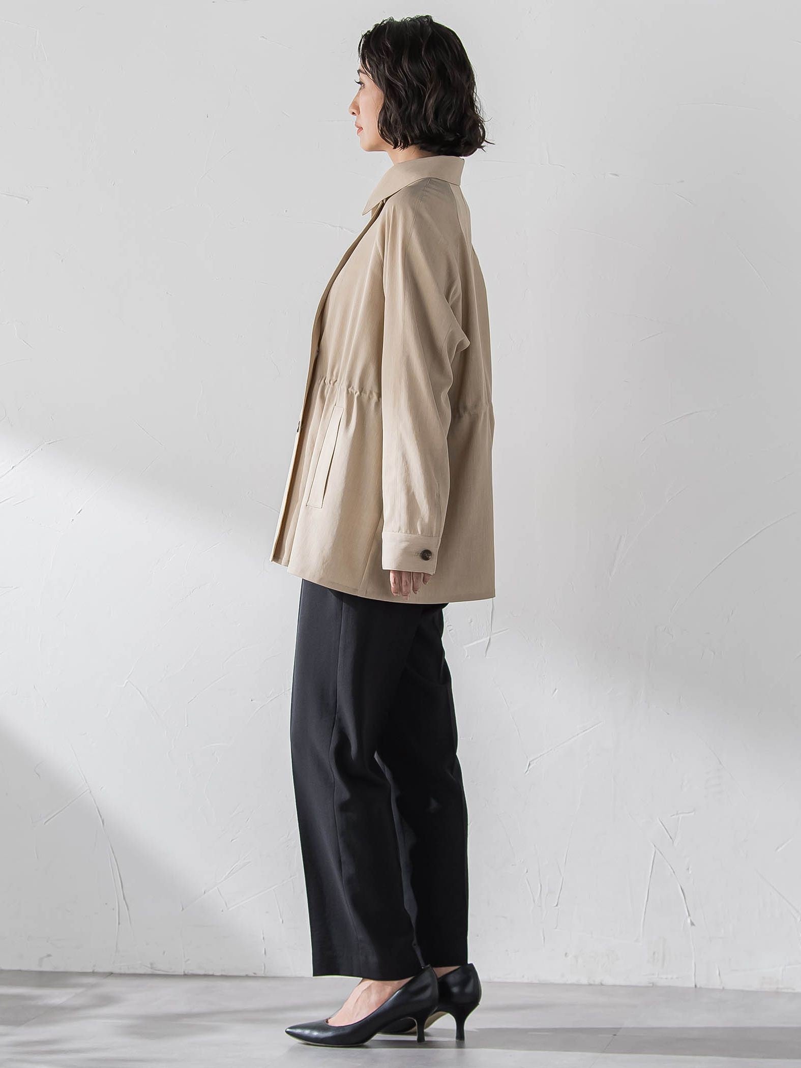 【大きいサイズ】シャンブレーショートトレンチ