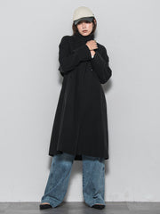 ライトジャージメルトンスタンドカラーロングコート