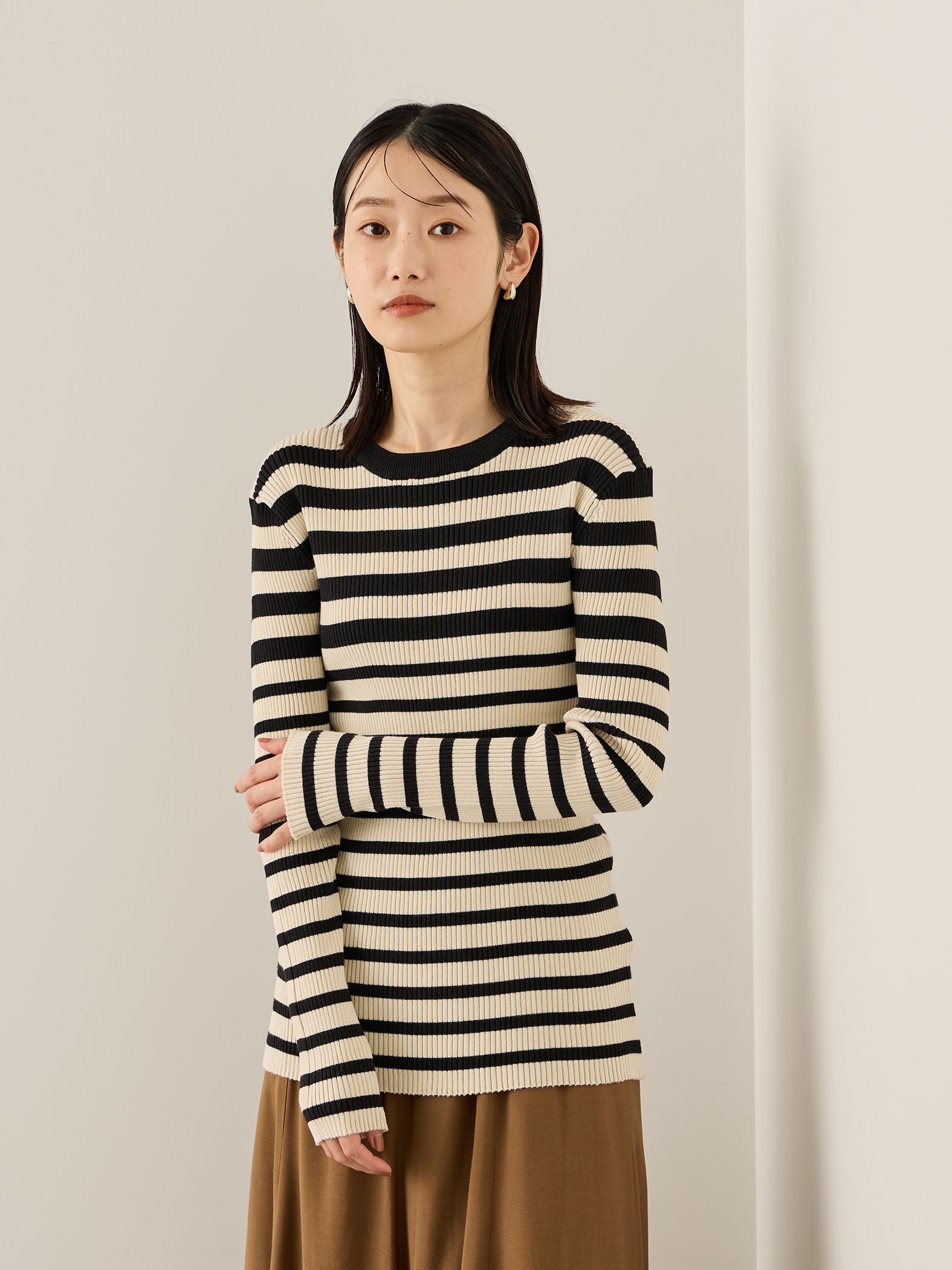 調温クルーネックニット≪手洗い可能≫