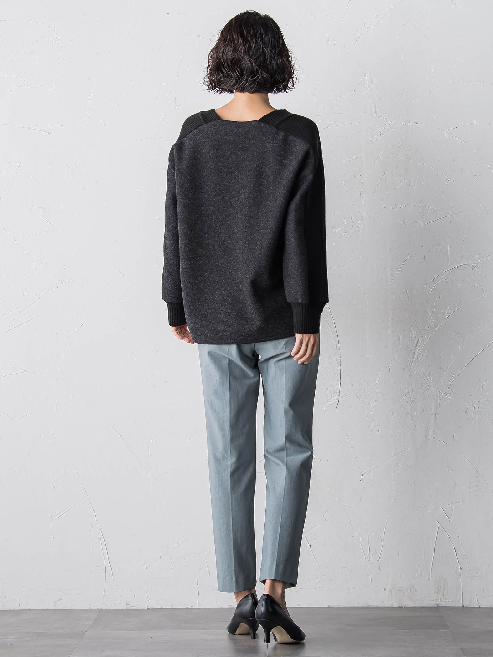 【大きいサイズ】メルトンニットドッキングカットソー