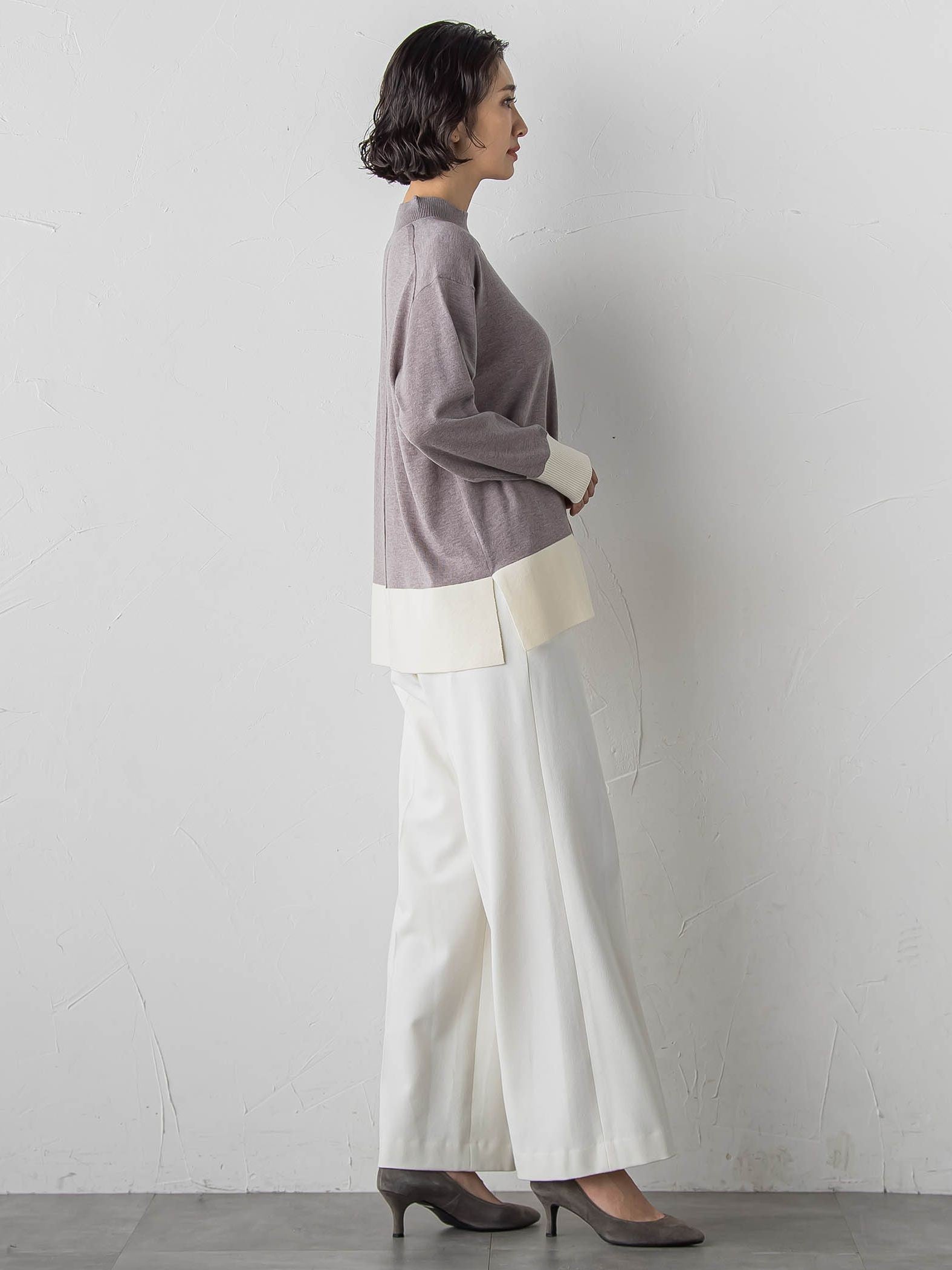 ファインウールハイネックニット